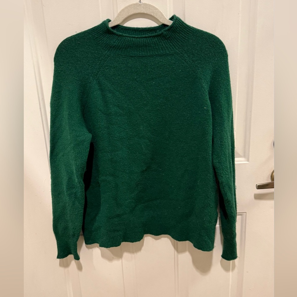 J Crew green wool alpaca sweater medium